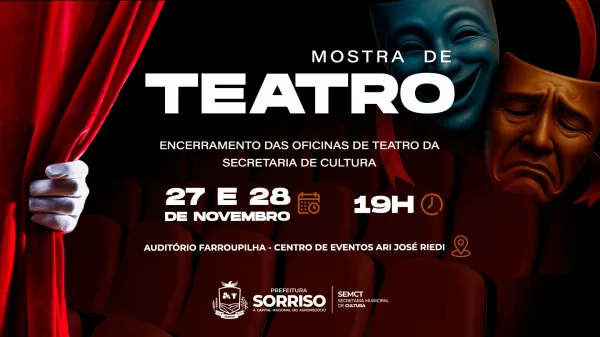 Mostra de Teatro começa a partir de quinta-feira (27) com espetáculos no Auditório Farroupilha