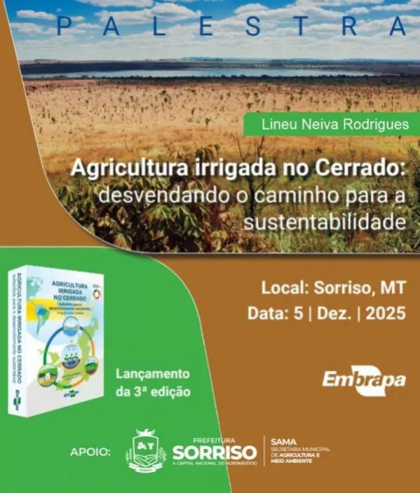 3.ª edição da cartilha “Agricultura irrigada no Cerrado” será lançada na sexta-feira, 05